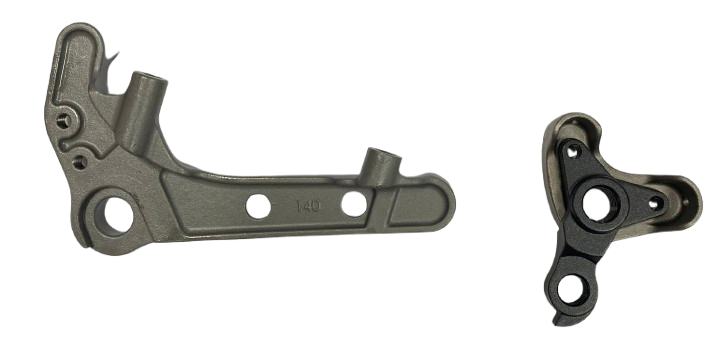 Cast Thru axle rear dropout post mount with replaceable hanger