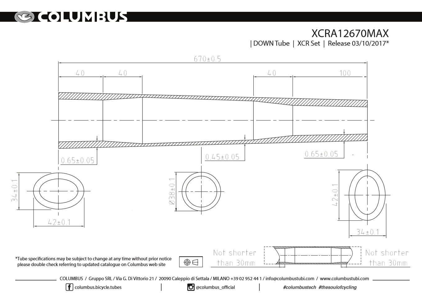 XCR Down Tube MAX Bi-Oval