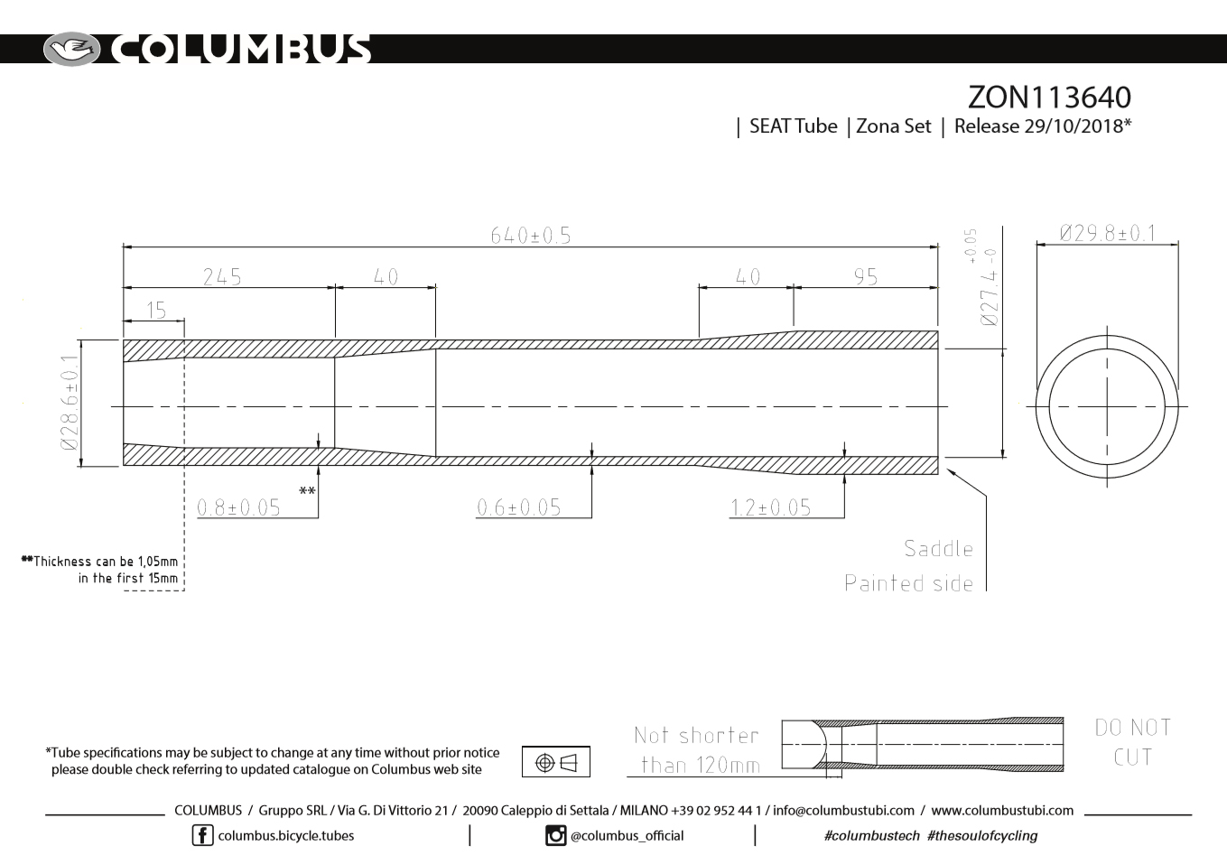 Zona Seat Tube 28.6 EX