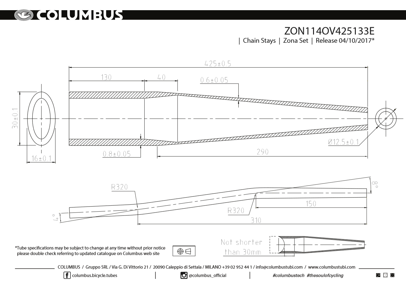 Zona S bend road chain stay