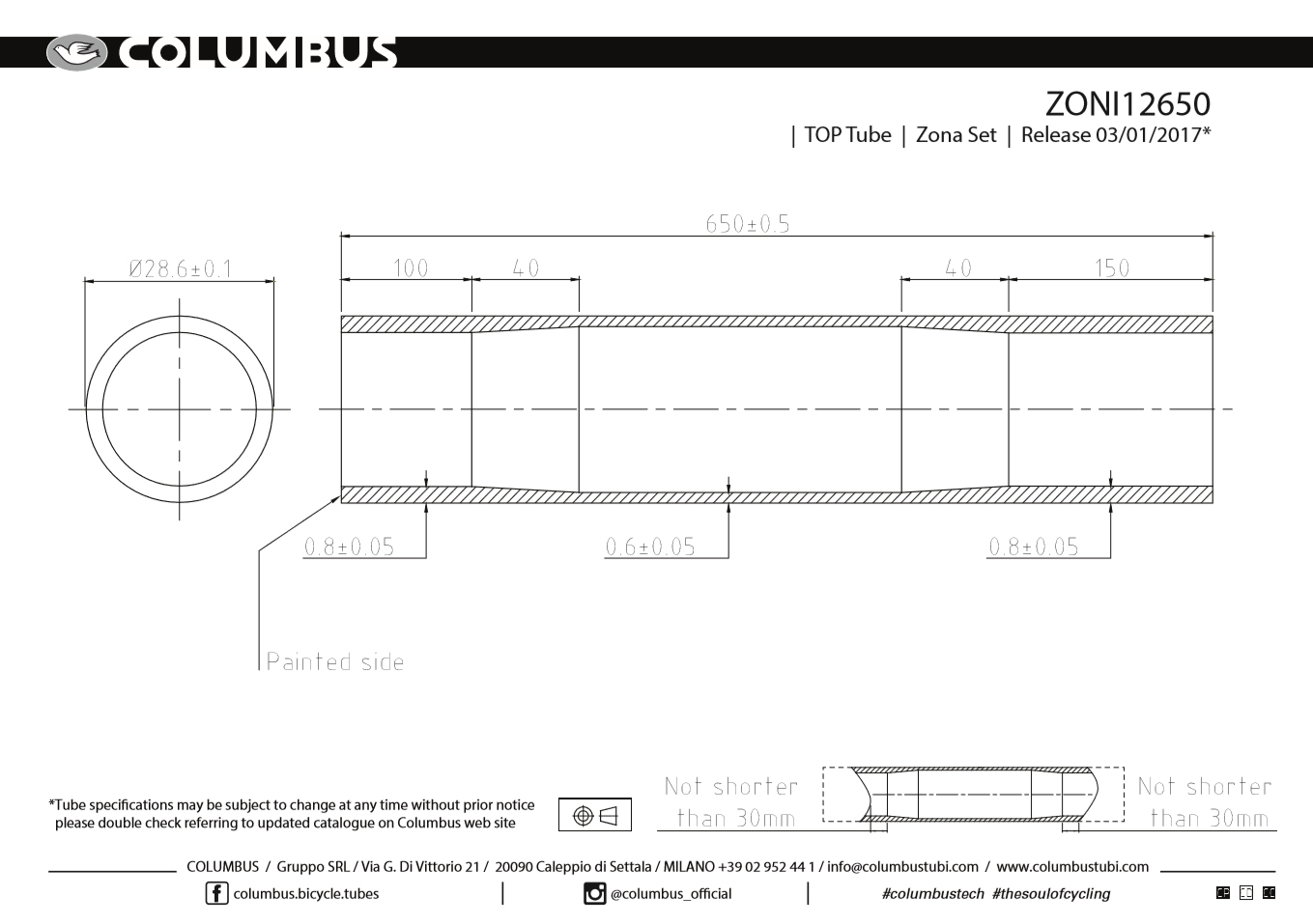 Zona Down tube 28.6