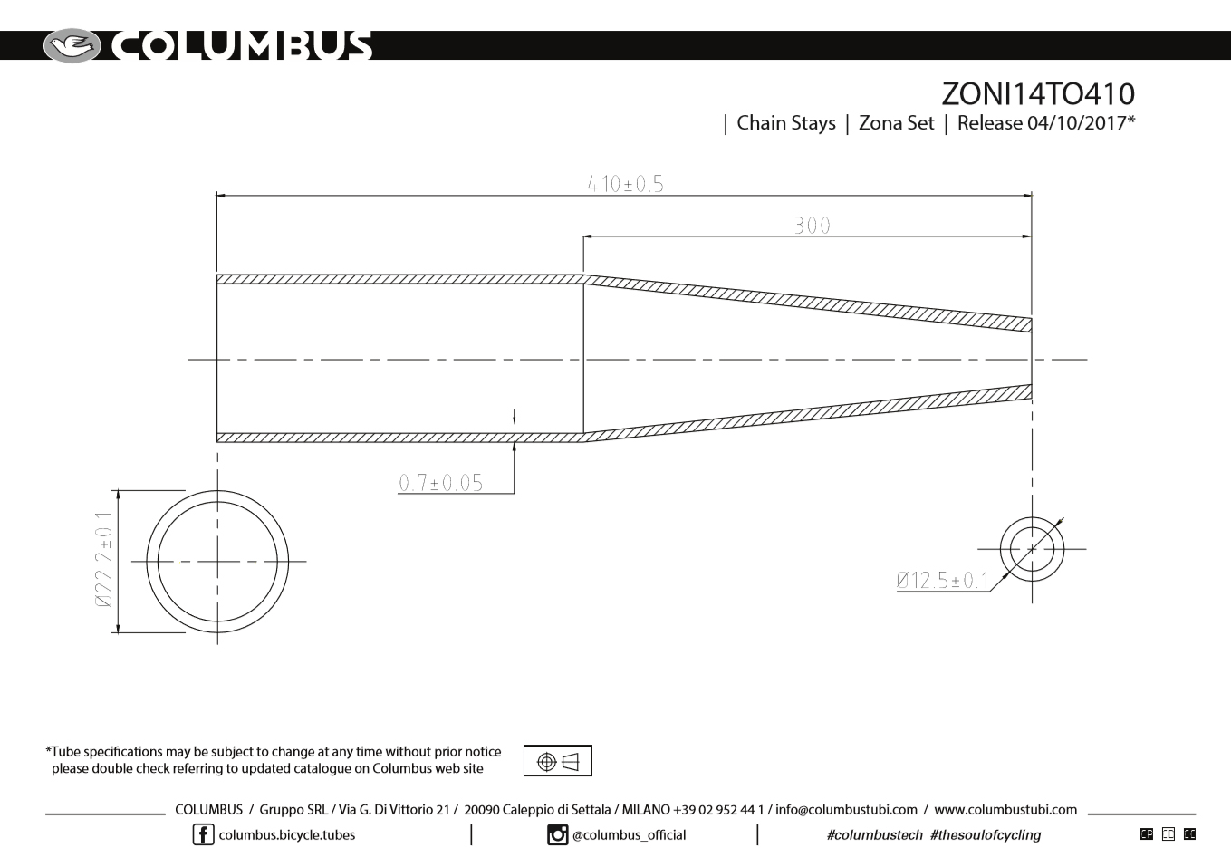 Zona Chain Stay 22.2mm Round