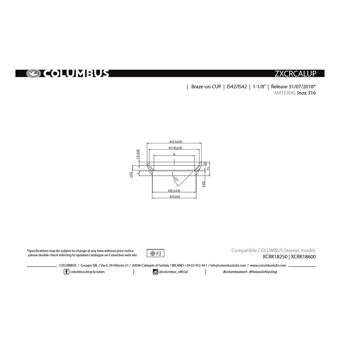 XCR Top integrated cup 36mm